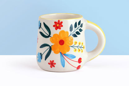 Floral Extravaganza Coffee Mug- Multi ,  3.5 X 2.5 Inches ( Set of 4 )