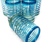 Set of 6 Glasses with an Aqua Spiral Design