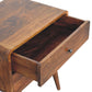 Solid Wood Large Curved Chestnut Bedside Table