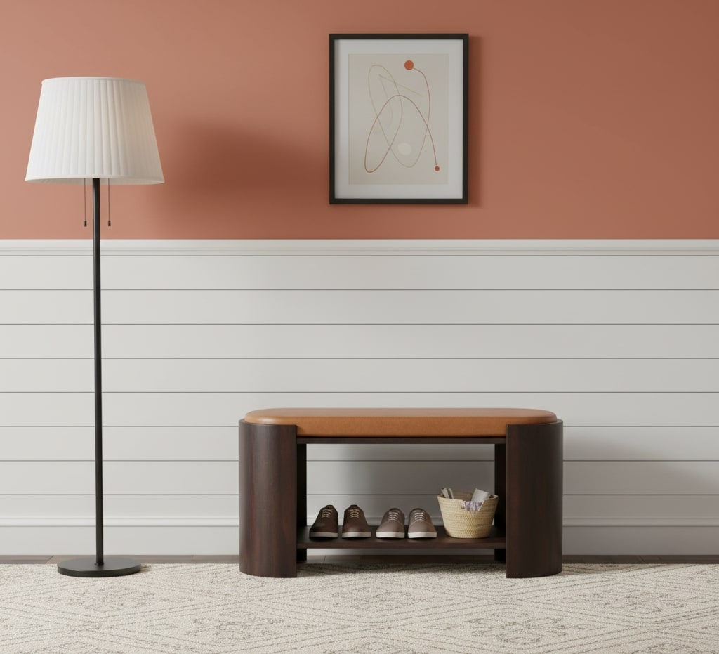 Artisan Furniture Solid Wood Arcus Shoe Bench