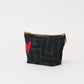 XLarge Convertible Pouch - Safari Kuba with Red Beaded Heart