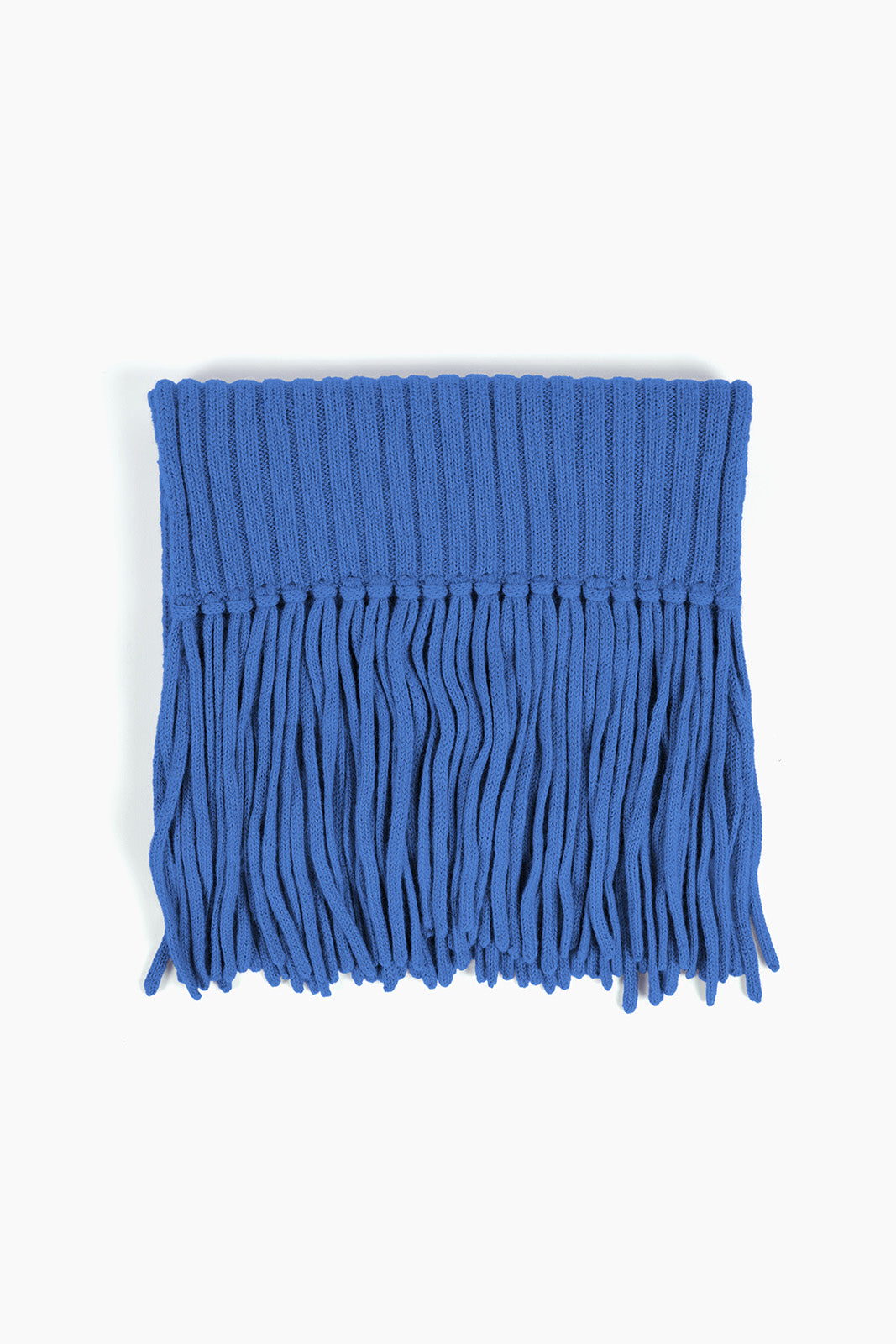 RIBBED BABY ALPACA FRINGE SCARF
