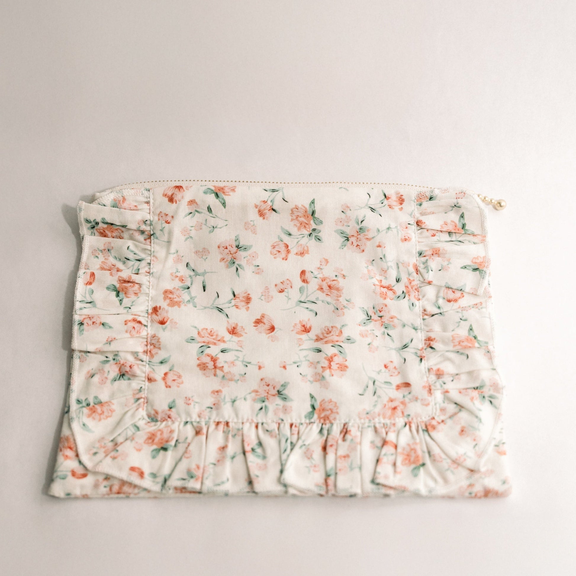 Vintage-Inspired Floral Pouch- Peony Charm