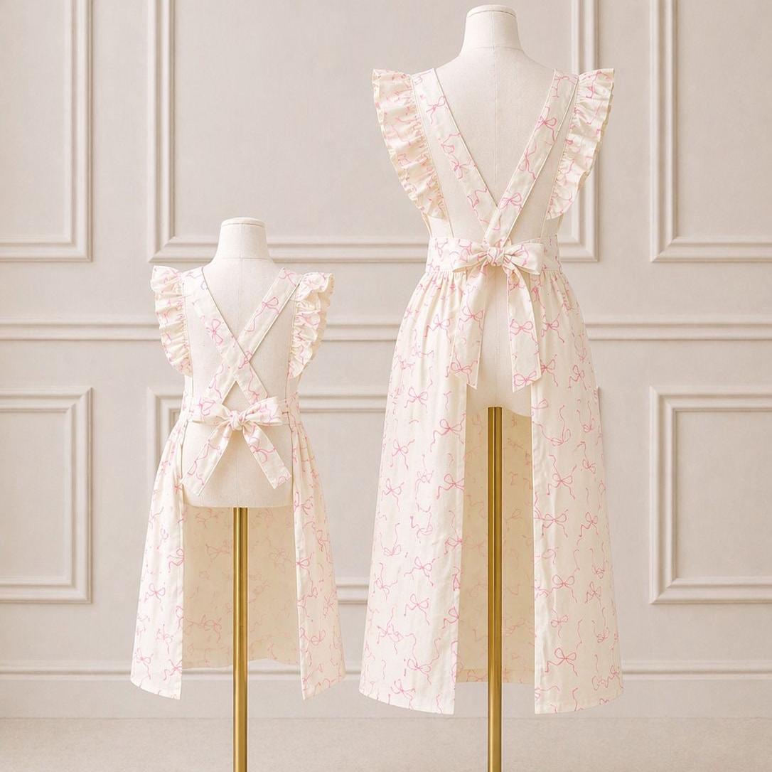 Coquette Pink Bow Mommy Hostess Apron