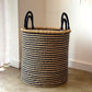 S/2 Handwoven Hamper - Natural with Black Stripes