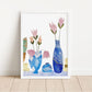 Springtime Floral Portrait Small Framed Print