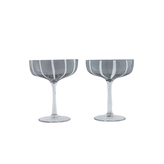 S/2 Mizu Coupe Glass - Grey