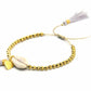 Beaded Shell Tassel Bracelet Silver