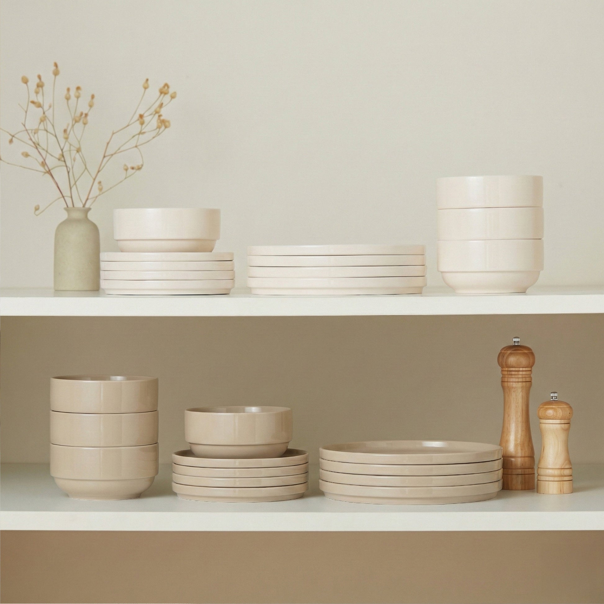 Dinnerware Set, 12 Piece Service for 4, Ceramic, Cambridge Classics