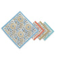 STREAMLINE 16"x16" Hand Block Printed Napkins - Set of 4. Cotton - Fair Trade - Artisan Made