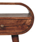 Solid Wood Honey Caramel Circular Bedside Table