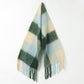 Brushed Checkered Print Scarf - Beige Olive