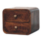 Solid Wood Mini Curved California Walnut Wall-Mounted Bedside Table