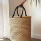 Natural w/ Black Horizontal Dashes Laundry Hamper