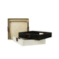 Multi Color Decorative Trays with Leather Handles - Set of 2