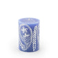 Henna White on Blue Painted Candles