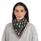 Heritage Bloom Embroidered Bandana - Dark Grey