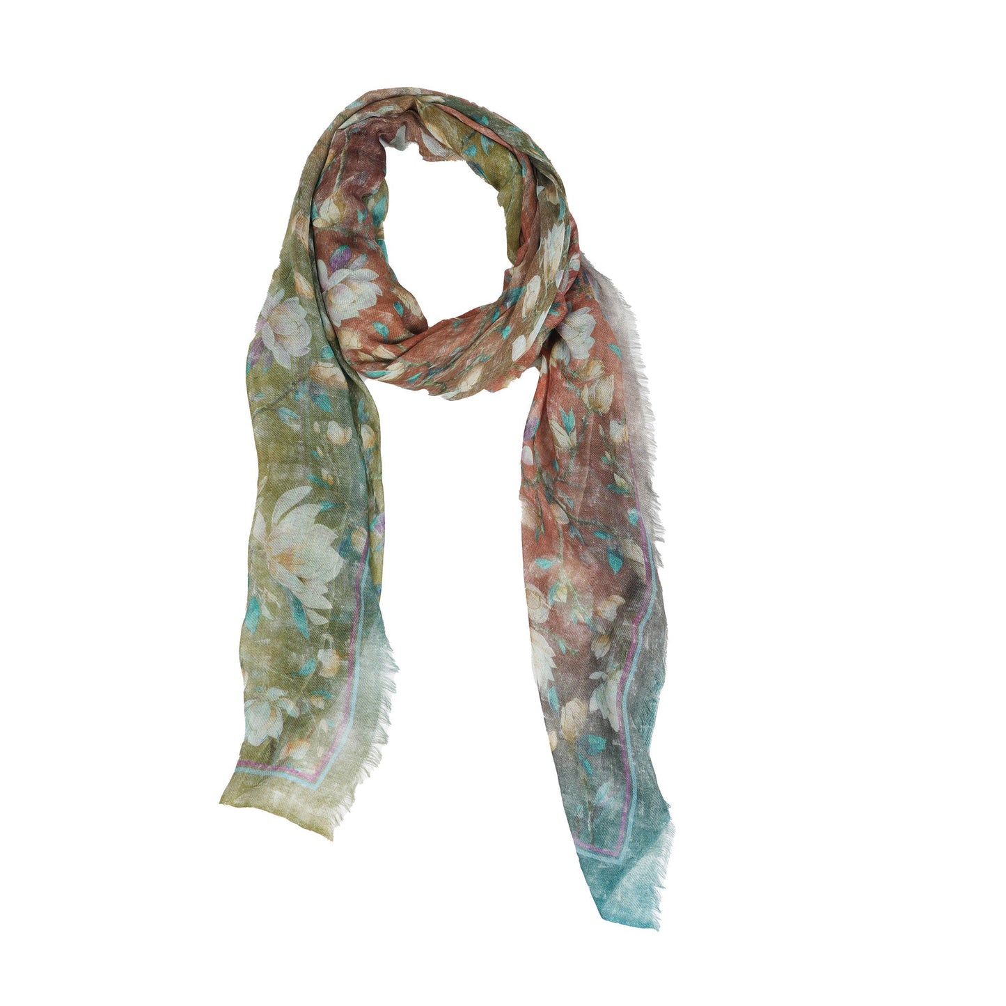 Magnolia Blossom Gradient Square Wrap - Chestnut Brown