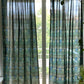 Curtain Panel, Boho Block Print Cotton Drape - Meadow Green