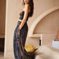 Jane Balloon Pants With Matching Tube Top Set in Deep Sea Blue