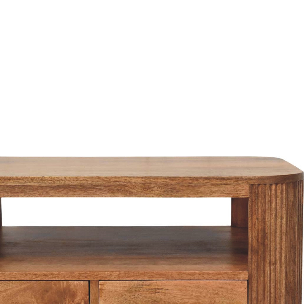 Solid Wood Briarwood Fluted Coffee Table