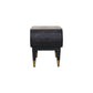 Solid Wood Velvet Mocha Curved Edge Console with Brass Accents