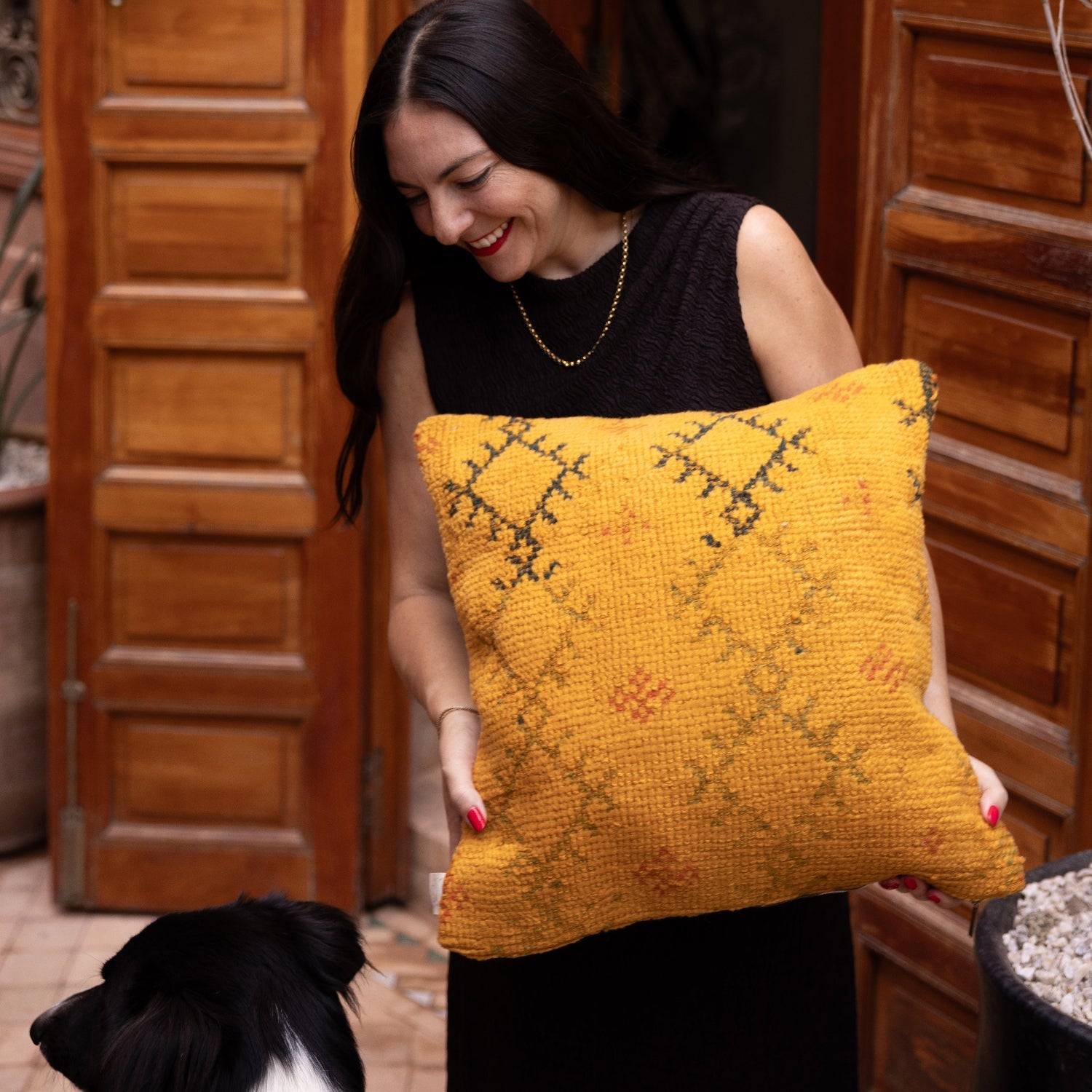 Marza Upcycled Taznakht Rug Pillow
