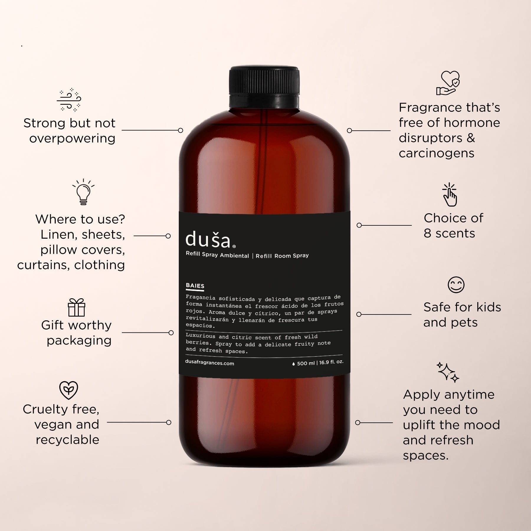 BAIES- 16 FL OZ ROOM & LINEN SPRAY LIQUID REFILL