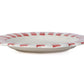 Ceramic Stripe Dinner Plate,  Red- 10 x 10 x 1.25 Inches ( Set of 4 )