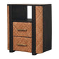 Solid Wood Rattan Curve Edge Nightstand