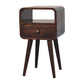 Solid Wood Mini California Walnut Curved Bedside Table