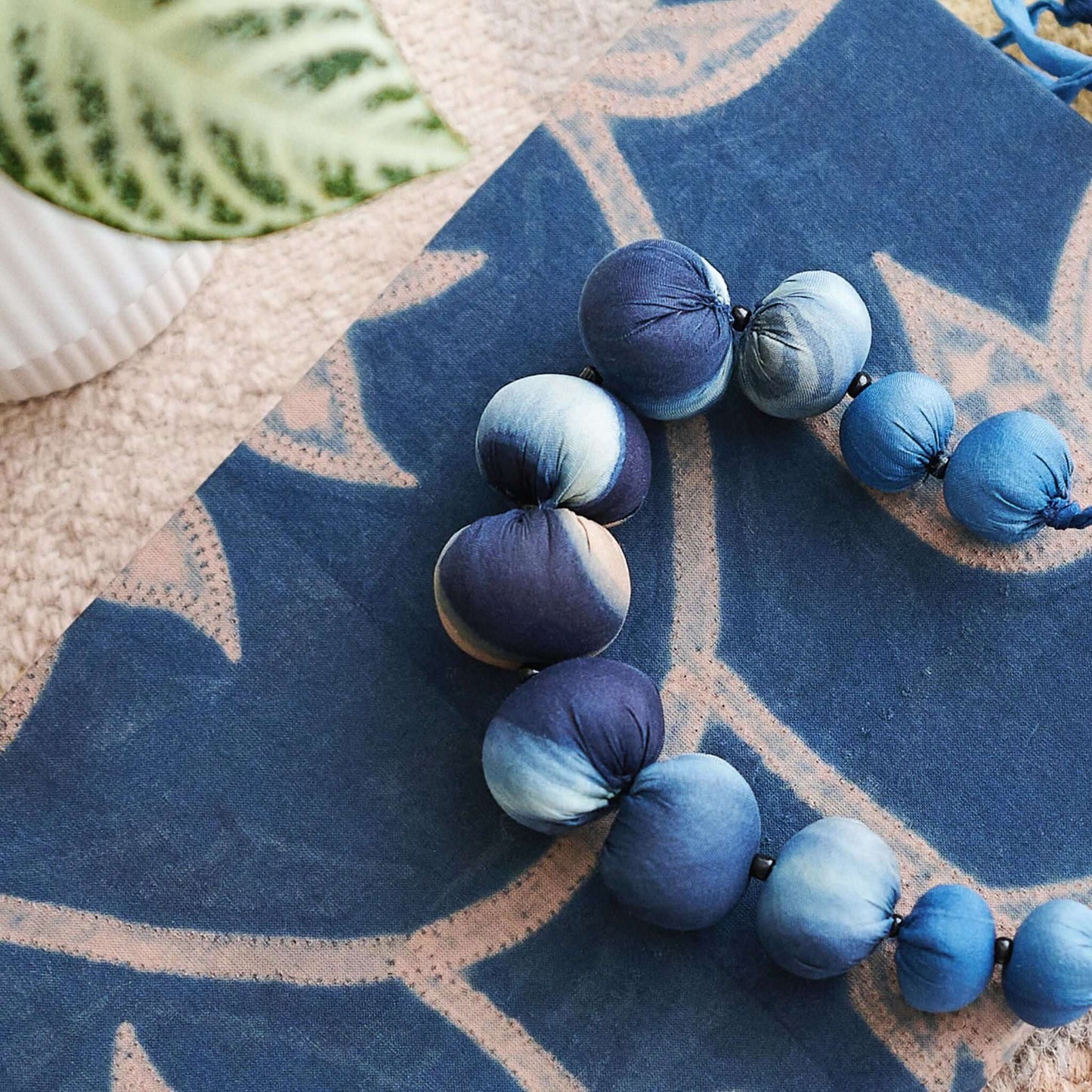 Mihika Silk Beaded Necklace Modern Artisanal— Indigold