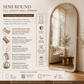 Arched Full Length Wall Mirror with Mango Wood Frame, 36x72"