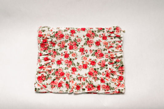 Vintage-Inspired Floral- Pochette à motif de rose rouge