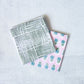 S/2 Tea Towel Set - Lily Rose & Stripe Sage