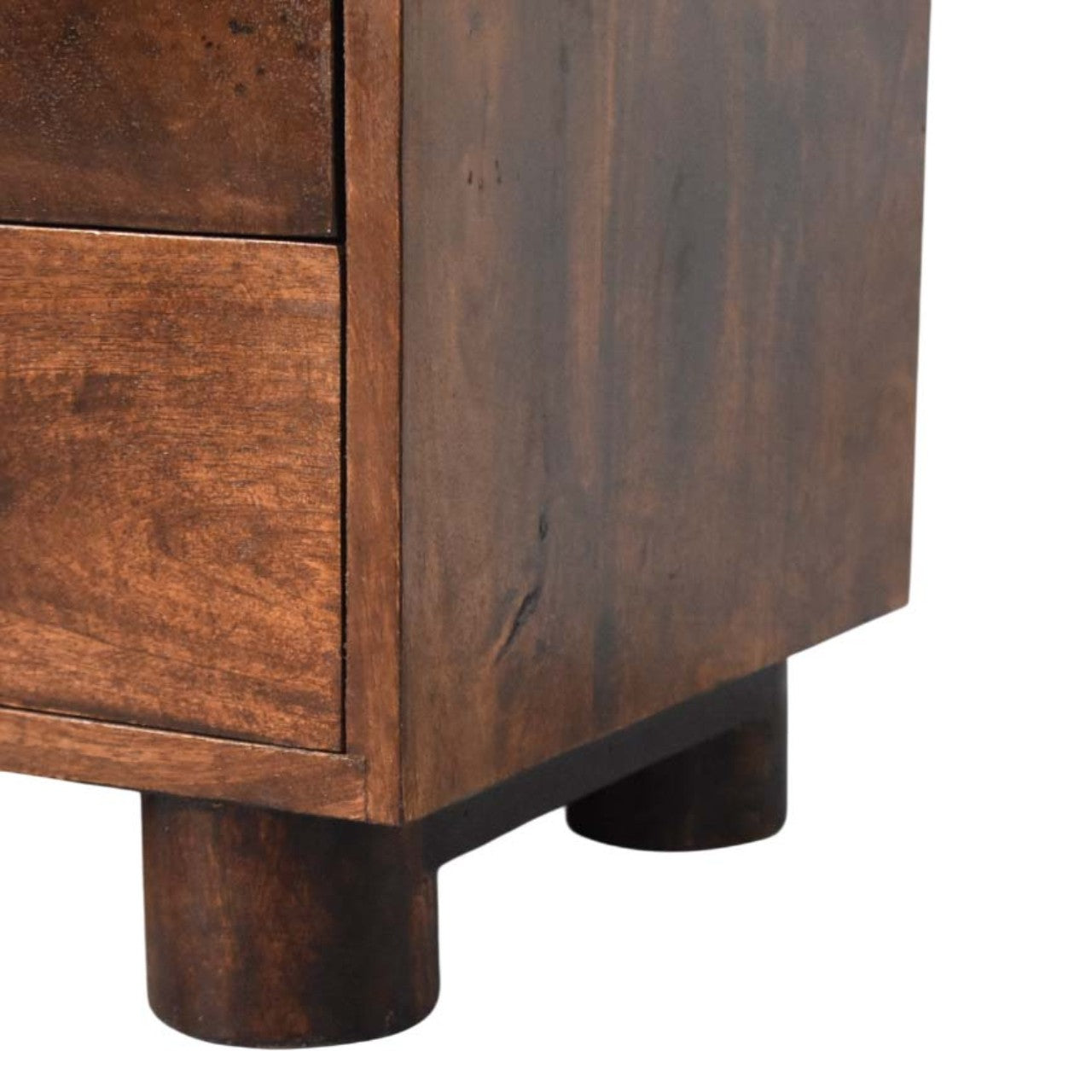 Solid Mango Wood California Walnut Two Drawer Bedside