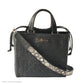 All Black Medium Woven Crossbody Drawstring Bag