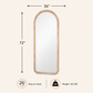 Arched Full Length Wall Mirror with Mango Wood Frame, 36x72"