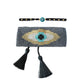 Evil Eye Tassel Bracelet Set Gray