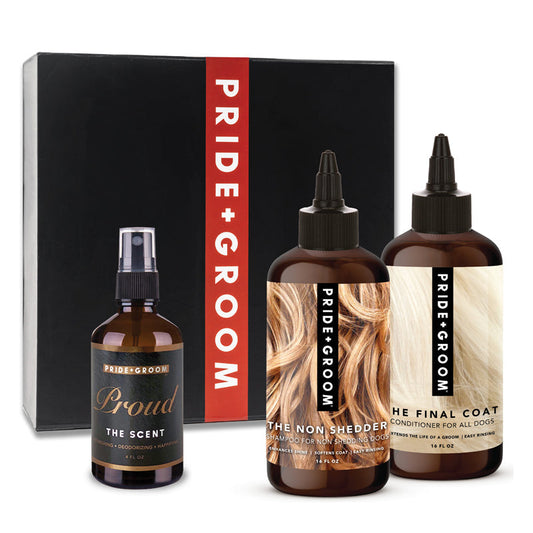 THE LUXE GIFT SET — High-Quality Dog Grooming Set with Coat-Specific Shampoo & Conditioner and Gift Box