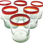 Set of 6 Tumbler Glasses with Red Rims