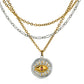 Mixed Metal Three Strand Eye Charm Necklace