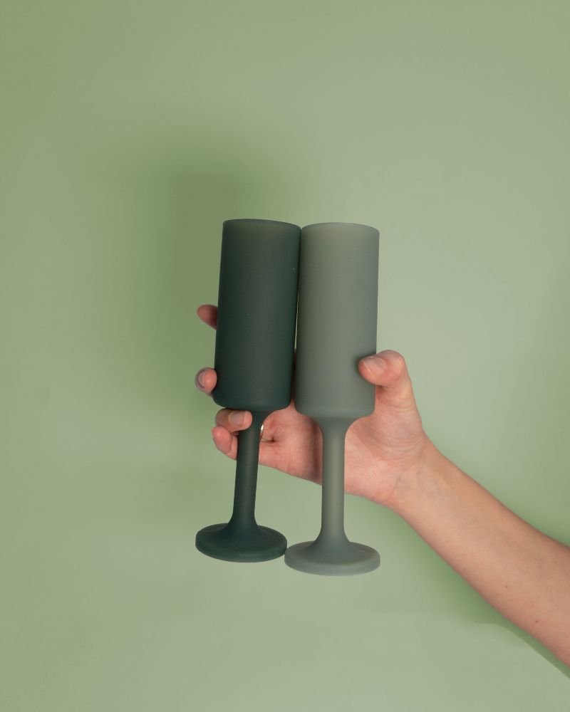 sage + olive | seff | silicone unbreakable champagne flute