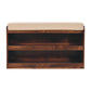 Solid Wood California Walnut & Mud Linen Pull out Shoe Bench