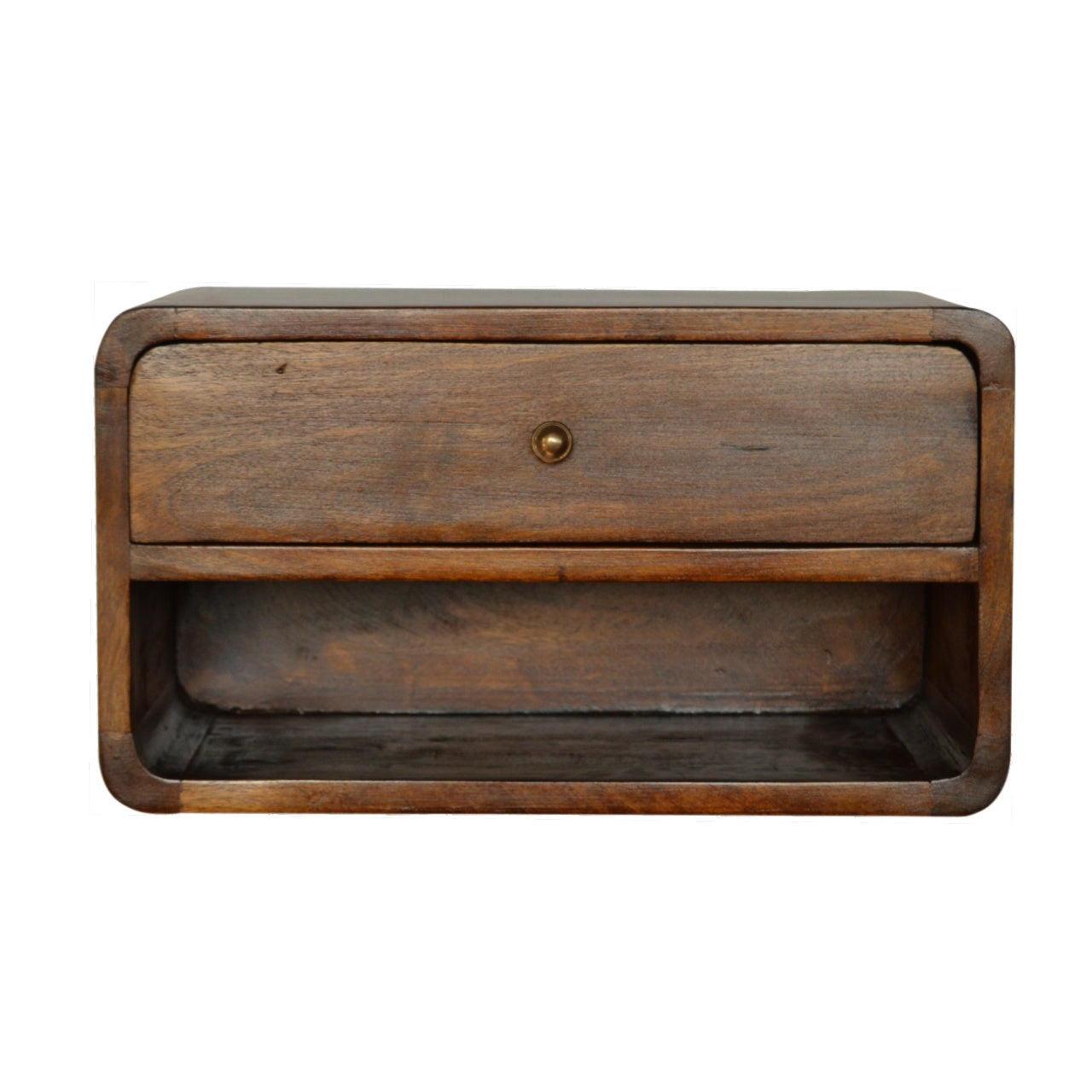 Solid Wood Curve Floating Bedside