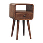 Solid Wood Mini Honey Caramel Curved Nightstand