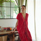 Madella Hand Dyed Kaftan Dress in Tomato