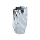 Abstract Silver Aluminum Vase | Fluid Sculptural Décor