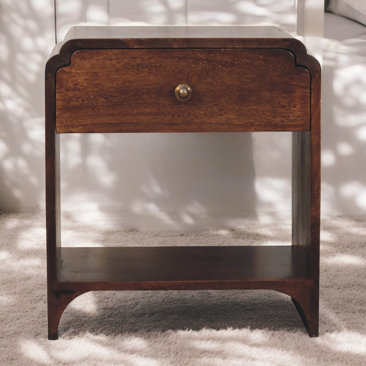 Solid Wood California Walnut Newton Bedside Table
