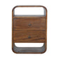 Solid Wood Chestnut Curve 2-Drawer Nightstand
